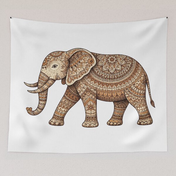 Item preview, Ethnic Tribal Elephant – Traditional Tifa Mandala Ornament Art designed and sold by Gold Turtle  Lina.