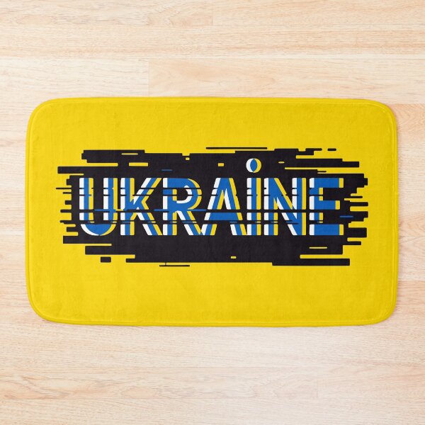 Item preview, Ukraine Digital Glitch Modern Blue Yellow Ukrainian Flag Typography designed and sold by cabana.space.