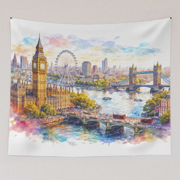 Item preview, Colorful London cityscape designed and sold by juthamas8426.