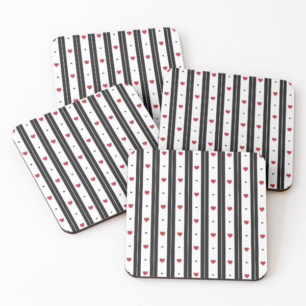 Item preview, Heartline – Stripes, Contrast & Valentine Pulse designed and sold by PatternFlux.
