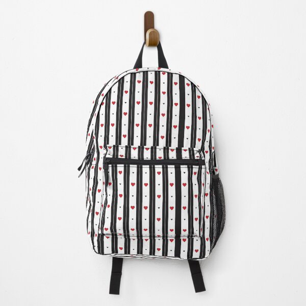 Item preview, Heartline – Stripes, Contrast & Valentine Pulse designed and sold by PatternFlux.
