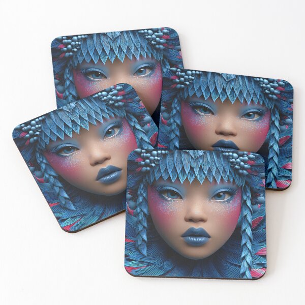 Item preview, Vibrant Abstract Portrait with Feathered Headpiece designed and sold by Artessie.