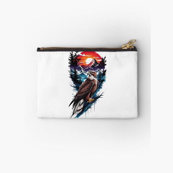 Item preview, Eagles of the Wilderness - Mountain Panorama Sunset Illustration designed and sold by DragonPrint.