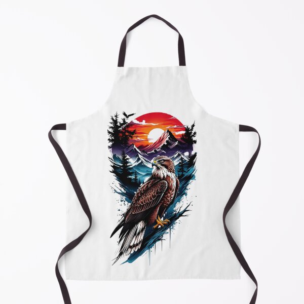 Item preview, Eagles of the Wilderness - Mountain Panorama Sunset Illustration designed and sold by DragonPrint.