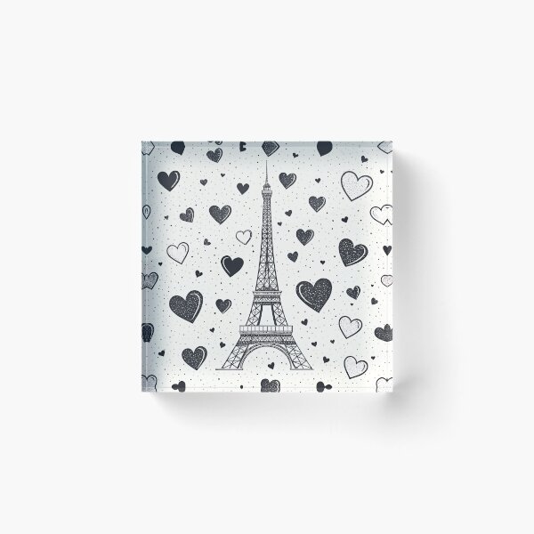 Item preview, Paris Hearts – Tower, Texture & Romance Grid designed and sold by PatternFlux.