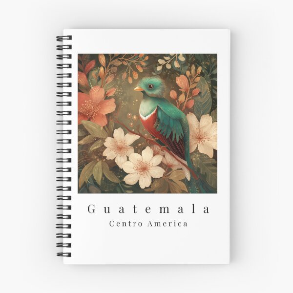 Item preview, Guatemalan Quetzal with Elegant Floral Illustration designed and sold by Cafecito & Cultura.