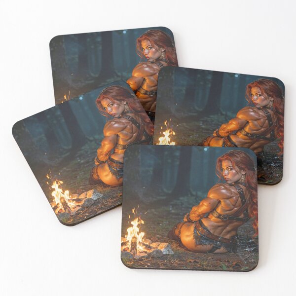 Item preview, Red Sonja by the campfire at night #2 designed and sold by Logoetika.