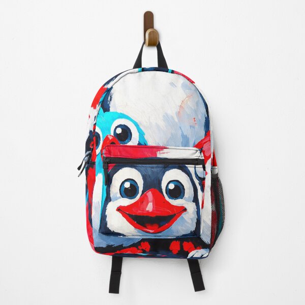 Item preview, Funky Bird Gang - Colorful Pop Art Design - Vibrant Blue Red Cyan Abstract Animal Illustration - Playful Penguin and Friends Artwork designed and sold by Art Lea.