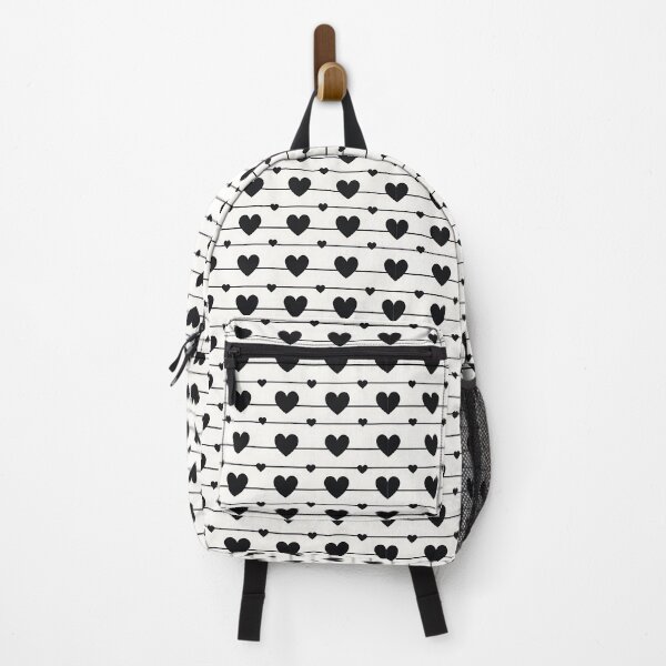 Item preview, Heartline Minimal – Monochrome Rows & Love Rhythm designed and sold by PatternFlux.