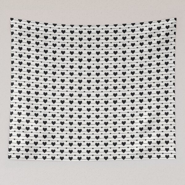 Item preview, Heartline Minimal – Monochrome Rows & Love Rhythm designed and sold by PatternFlux.