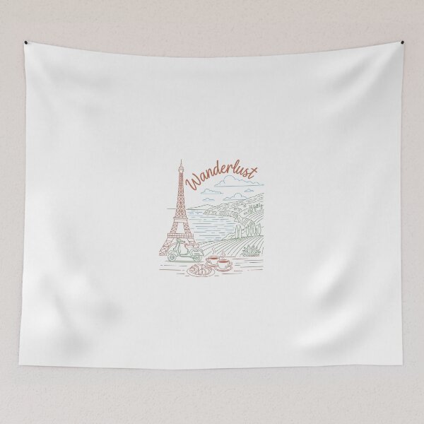Item preview, Wanderlust in Paris - Minimalist Line Art Travel Illustration designed and sold by Latikshop.