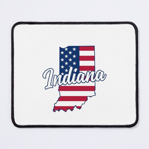 Item preview, Indiana State American Flag Outline – Patriotic  Pride Script designed and sold by Paper Drip.