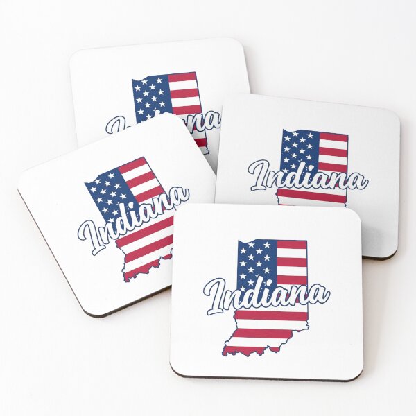 Item preview, Indiana State American Flag Outline – Patriotic  Pride Script designed and sold by Paper Drip.