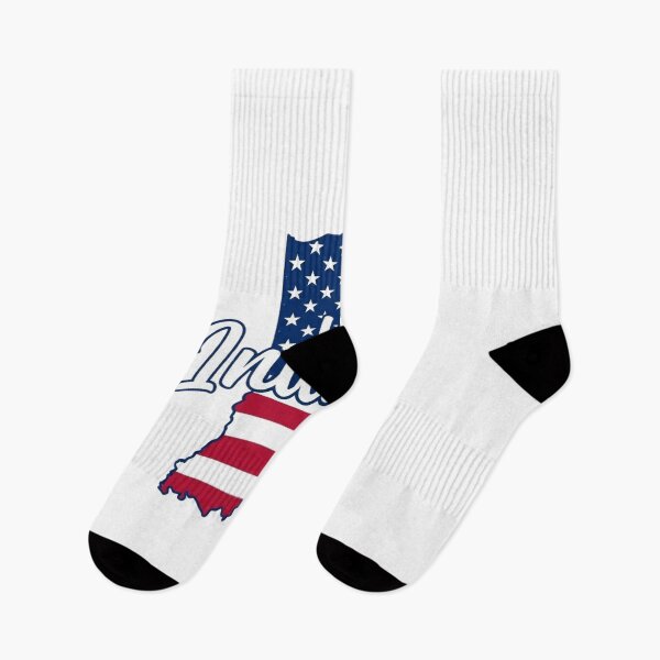 Item preview, Indiana State American Flag Outline – Patriotic  Pride Script designed and sold by Paper Drip.