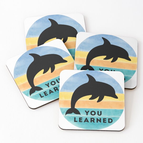 Item preview, You Learned Dolphin Silhouette Watercolor Lines designed and sold by UUniqueIImprint.