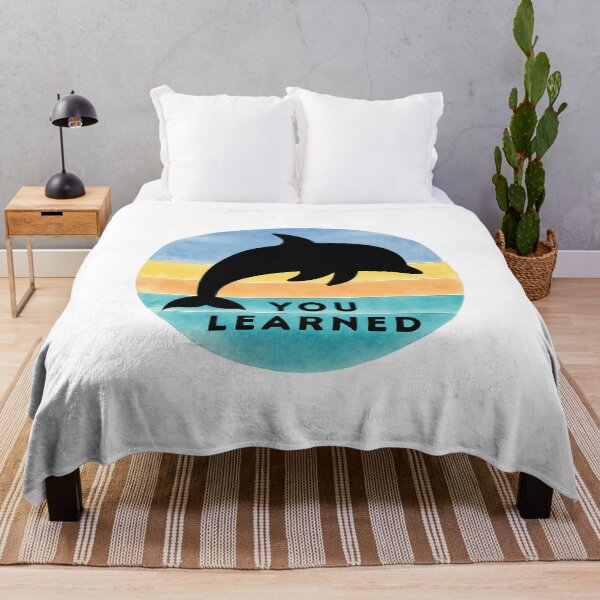 Item preview, You Learned Dolphin Silhouette Watercolor Lines designed and sold by UUniqueIImprint.