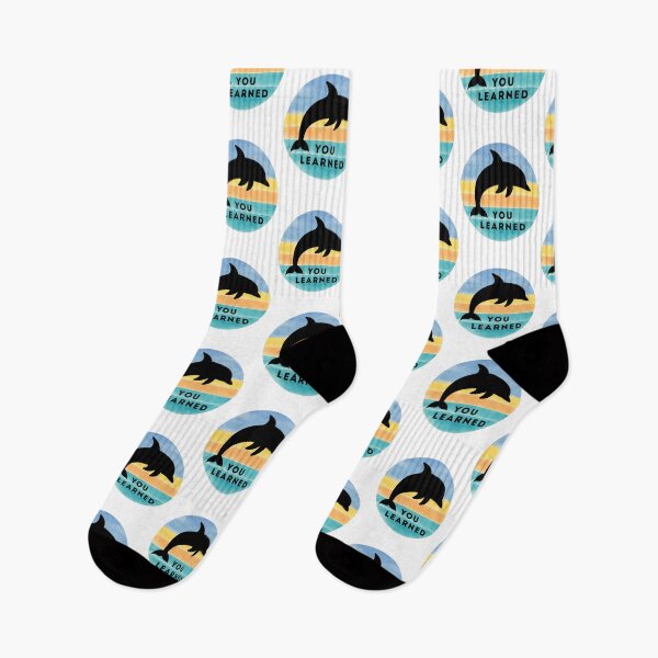 Item preview, You Learned Dolphin Silhouette Watercolor Lines designed and sold by UUniqueIImprint.