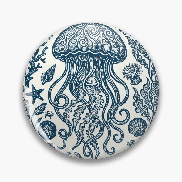 Item preview, Jellyfish Retro Sea Jellies Nautical Oceancore  designed and sold by Y-Vibes.