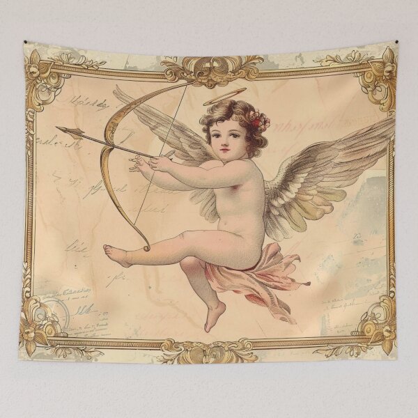Item preview, Victorian Cupid with bow, valentine vintage art  designed and sold by Lol&love.