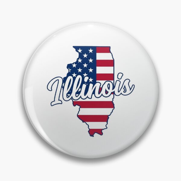 Item preview, Illinois State American Flag Outline – Patriotic Pride Script designed and sold by Paper Drip.