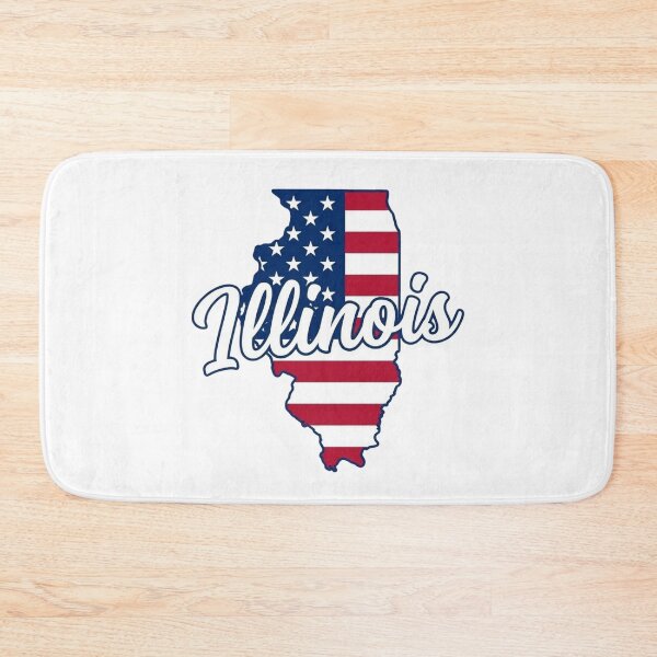 Item preview, Illinois State American Flag Outline – Patriotic Pride Script designed and sold by Paper Drip.