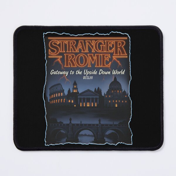 Item preview, Stranger Rome Upside Town World – Vintage Travel Poster Skyline designed and sold by pkk72.
