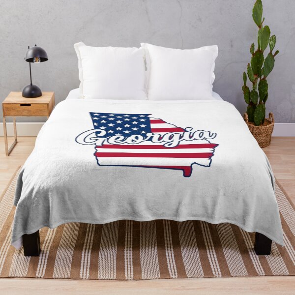 Item preview, Georgia State American Flag Outline – Patriotic Pride Script designed and sold by Paper Drip.