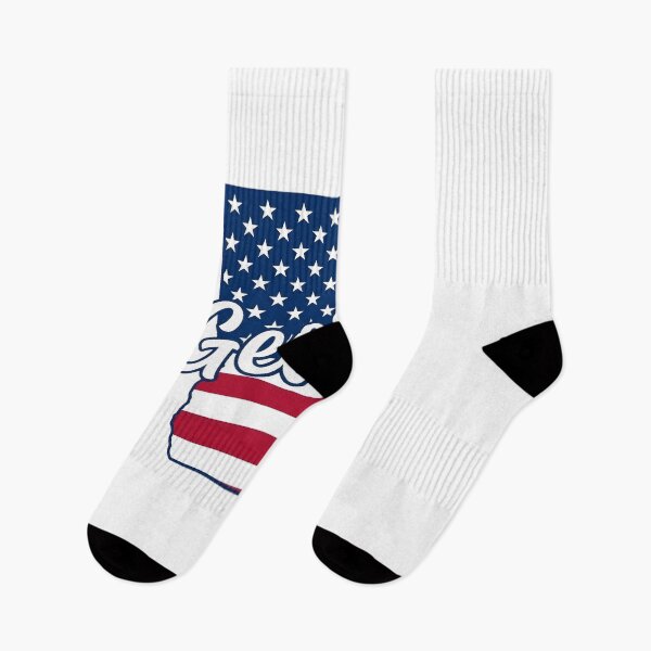 Item preview, Georgia State American Flag Outline – Patriotic Pride Script designed and sold by Paper Drip.