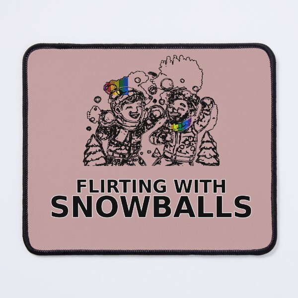 Item preview, Flirting With Snowballs – Bold Black Ink Line Art (Rainbow Pride Accent) designed and sold by Elando1212.