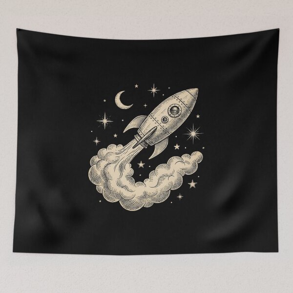 Item preview, Vintage Rocket Ship Launch designed and sold by HoruxDesign.