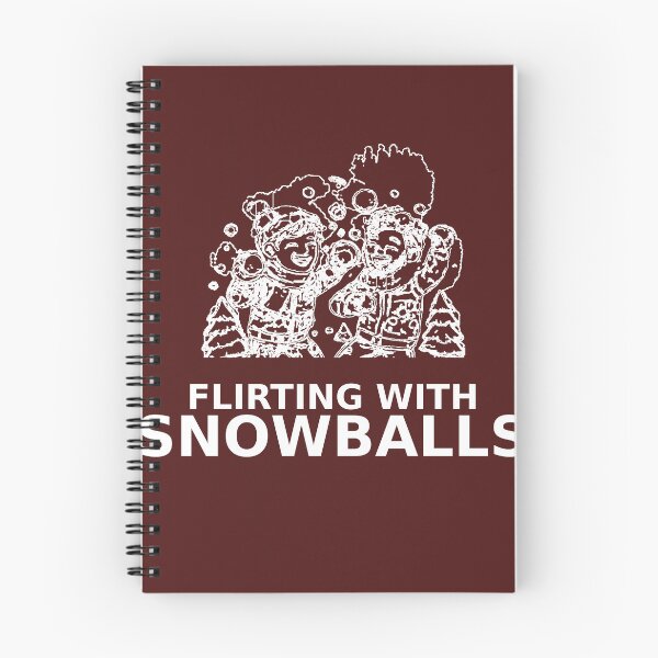 Item preview, Flirting With Snowballs – White Line Art Gay Winter Couple Quote designed and sold by Elando1212.