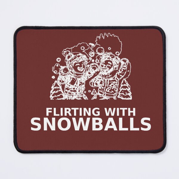 Item preview, Flirting With Snowballs – White Line Art Gay Winter Couple Quote designed and sold by Elando1212.