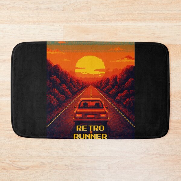 Artikelvorschau, Retro Runner Pixel Art Auto Sonnenuntergang entworfen und verkauft von HUBKOJ.