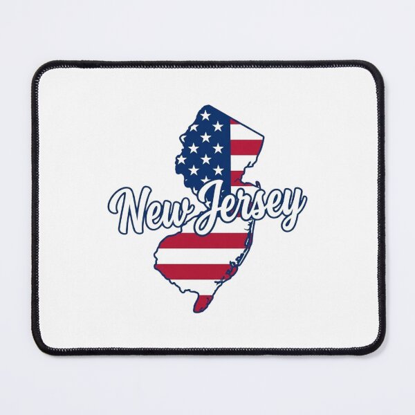 Item preview, New Jersey State American Flag Outline – Patriotic Pride Script designed and sold by Paper Drip.