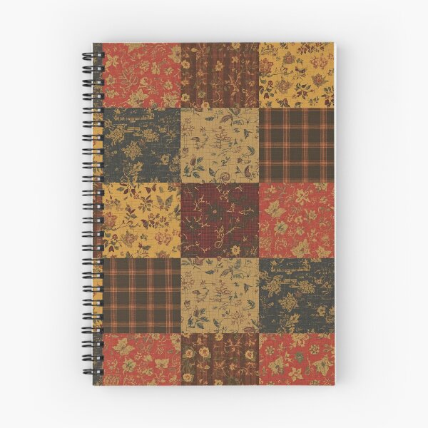 Item preview, Vintage Patchwork Quilt Pattern, Rustic Primitive Farmhouse Plaid & Floral, Grunge Country Cottagecore, Grandmillennial Textile Print designed and sold by SezzyDesigns.