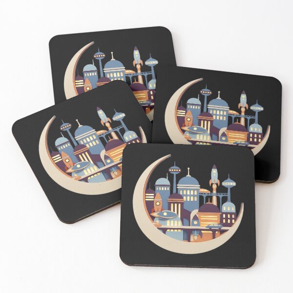 Item preview, Retro Moon City Paper Cut designed and sold by HoruxDesign.