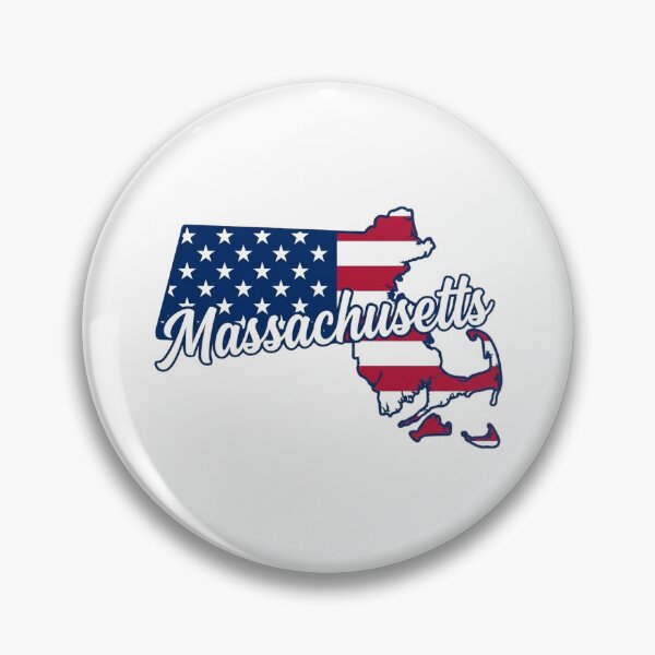 Item preview, Massachusetts State American Flag Outline – Patriotic Pride Script designed and sold by Paper Drip.