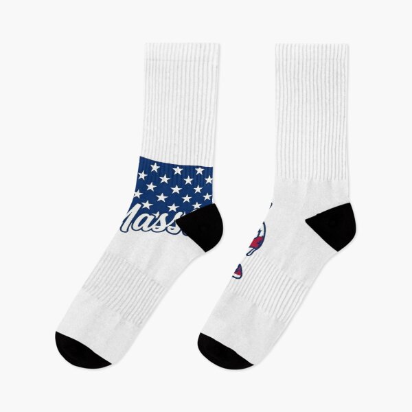 Item preview, Massachusetts State American Flag Outline – Patriotic Pride Script designed and sold by Paper Drip.