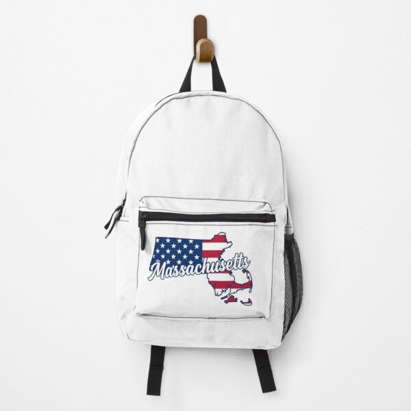 Item preview, Massachusetts State American Flag Outline – Patriotic Pride Script designed and sold by Paper Drip.