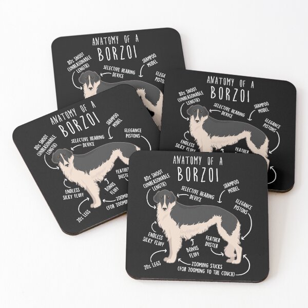 Item preview, Black and White Borzoi Dog Anatomy designed and sold by Clara Hollins.