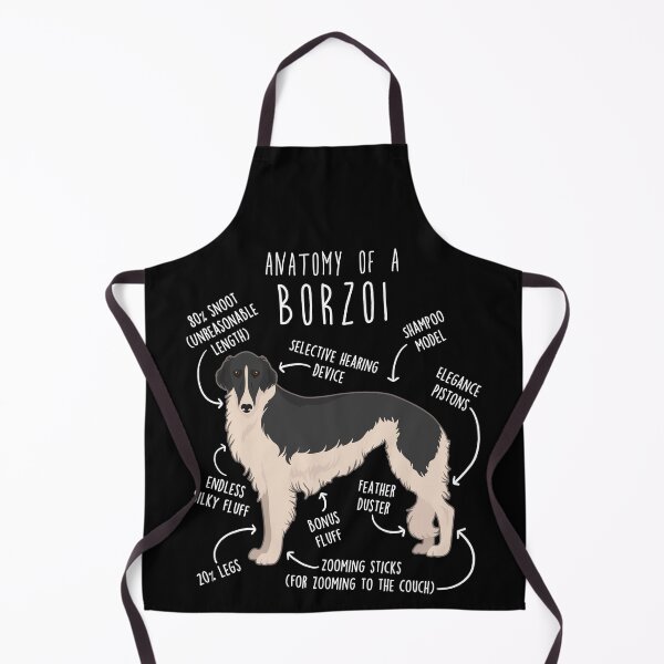 Item preview, Black and White Borzoi Dog Anatomy designed and sold by Clara Hollins.