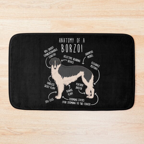 Item preview, Black and White Borzoi Dog Anatomy designed and sold by Clara Hollins.