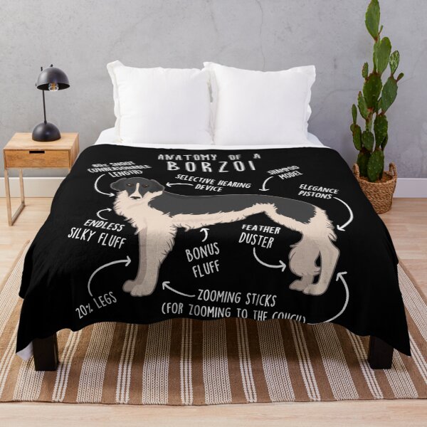 Item preview, Black and White Borzoi Dog Anatomy designed and sold by Clara Hollins.