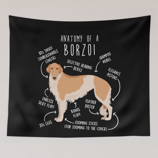 Item preview, Gold and White Borzoi Dog Anatomy designed and sold by Clara Hollins.