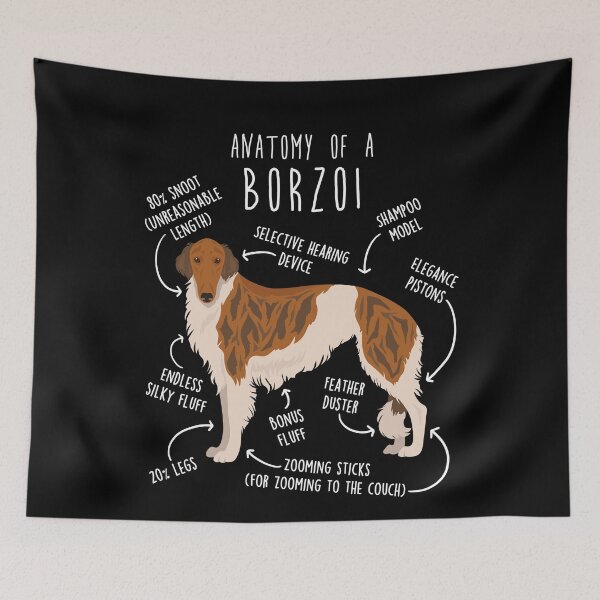 Item preview, Brindle and White Borzoi Dog Anatomy designed and sold by Clara Hollins.