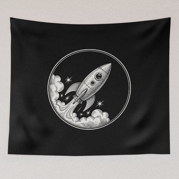 Item preview, NASA Retro Vintage Rocket Moon designed and sold by HoruxDesign.