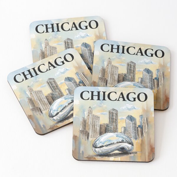 Item preview, Chicago Bean Ink Wash Skyline designed and sold by DesignedByMarty.