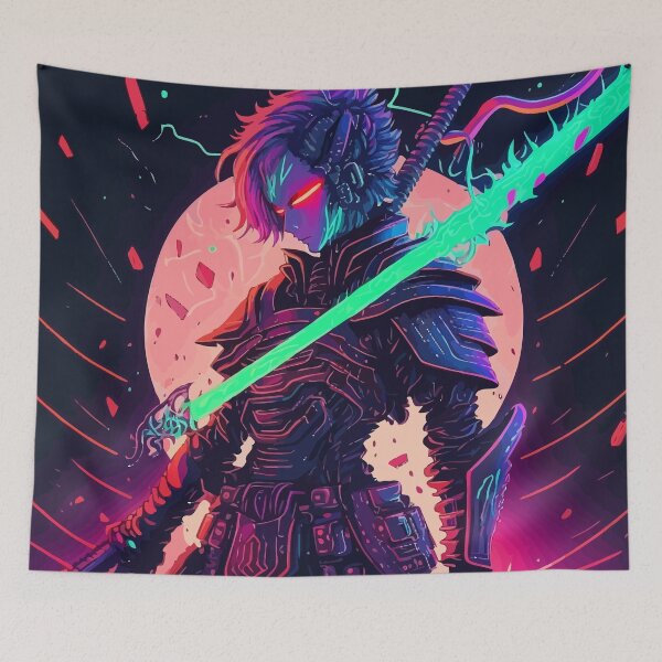 Item preview, Neon Cyberpunk Samurai Warrior designed and sold by Design Atlas.