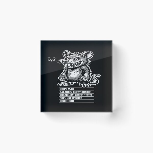 Item preview, GRIP RAT Skate Deck Style Graphic Tee – Street-Tested Rat Mascot Art designed and sold by POD DYNASTY | Original Print On Demand T-Shirt Graphics.