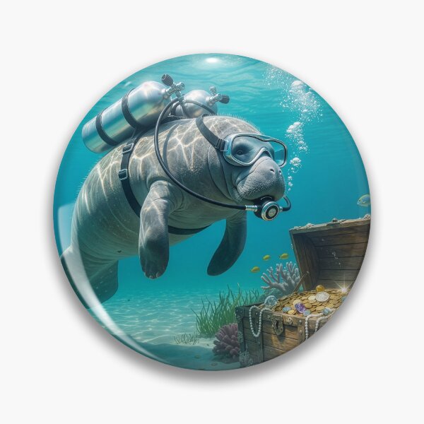 Item preview, Manatee Finds Blackbeard's Treasure designed and sold by Tridentulus.